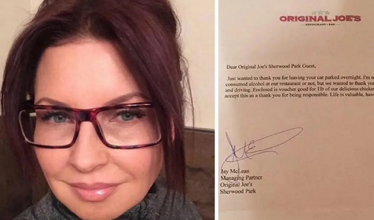 En �tat d��bri�t�, une femme laisse sa voiture au resto, � son retour elle d�couvre un charmant message